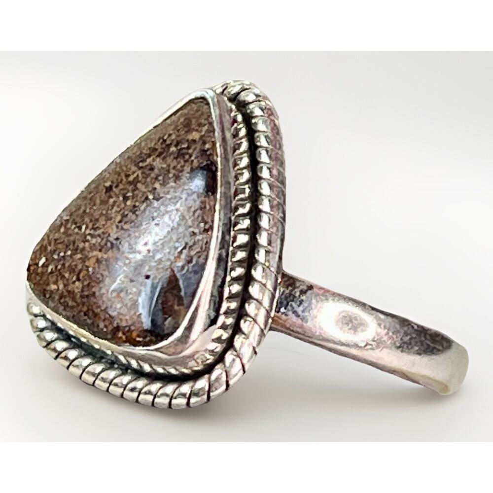 Natural Australian Boulder Opal Sterling Silver Ring Sz 6 Southwestern Handmade - Picture 2 of 16
